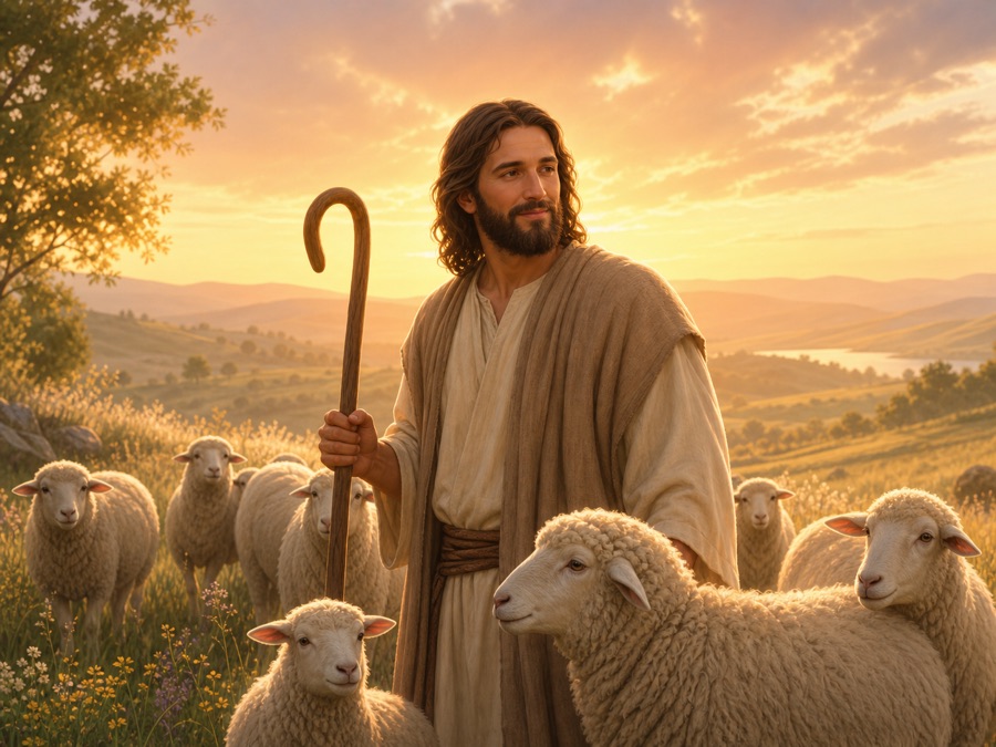 AI generated Good Shepherd illustration example