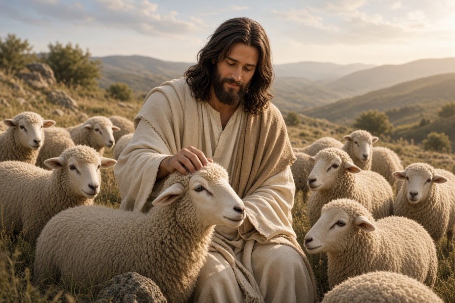 AI generated Good Shepherd illustration example